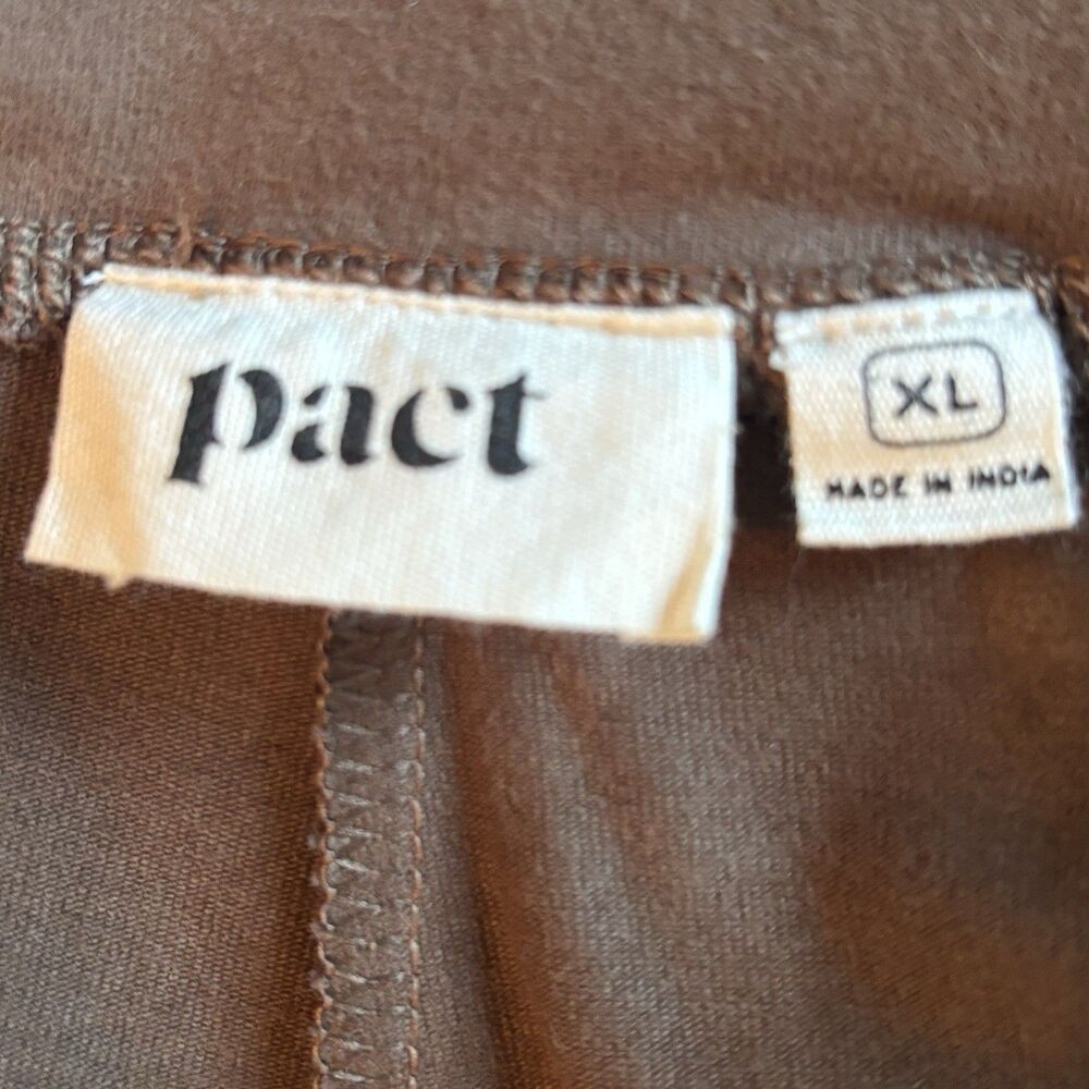 PACT Organic Cotton Wide Leg Lounge Pants XL / Brown Knit / High Rise / Comfort - Picture 8 of 9